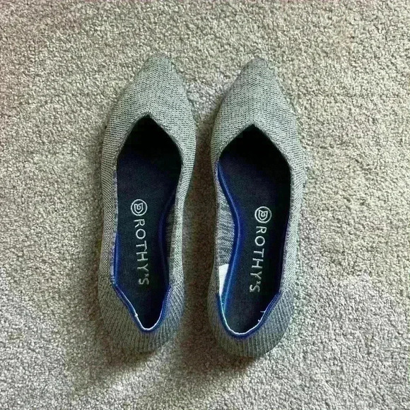 ROTHY’S - Heather Grey Pointed Flats - 8 - Picture 1 of 4